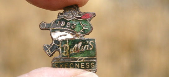 Metal detecting finds - Delightful Billy Butlins holiday camp badge dated 1953