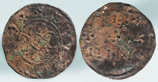 Fig 3 - Viking coin un-cleaned