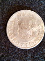 Metal detecting finds - 1752 silver Reale Metal detecting finds - 1752 silver Reale