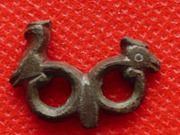 Metal detector finds - Medieval Zoomorphic buckle fragment Metal detector finds - Medieval Zoomorphic buckle fragment