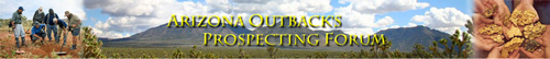 Arizona Outback's Prospecting Forum banner for gold prospectors