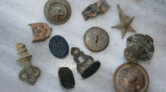 Metal detecting finds from the Ottoman Army in WW1 - buttons seal matrices etc