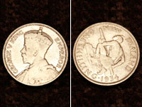 Metal detecting finds - 1934 King George NZ shilling Metal detecting finds - 1934 King George NZ shilling