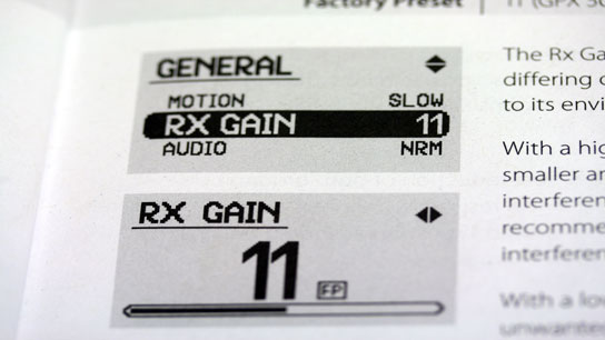 Page 63 of the GPX 5000 metal detector manual - RX Gain