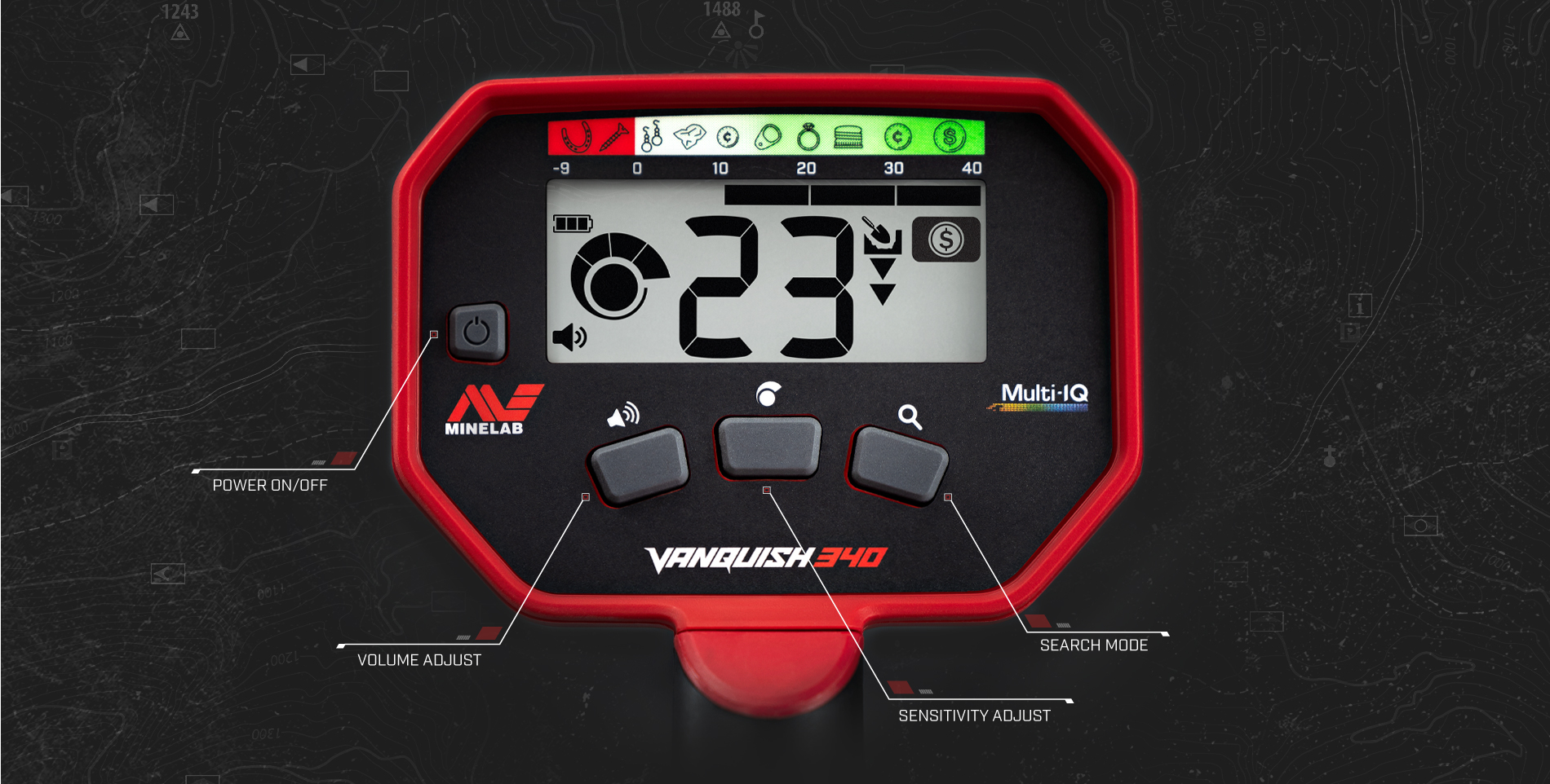 Détecteur Minelab Vanquish 340, détecteurs de métaux multi-iq