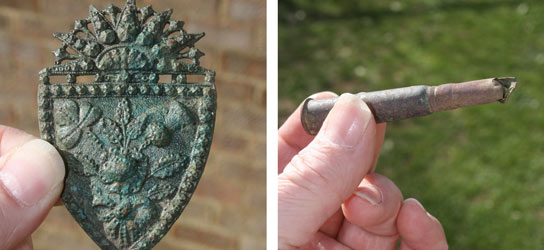 A highly decorative victorian mount and practice dummy round from World War Two found with the CTX 3030