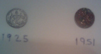 1951 and 1925 threepence 1951 and 1925 threepence