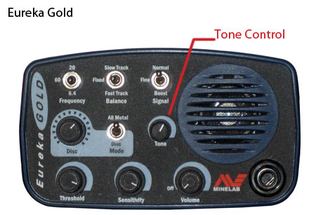 Eureka Gold metal detector tone control