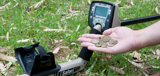 Safari metal detector with finds